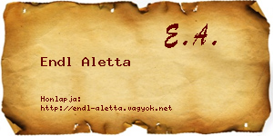 Endl Aletta névjegykártya
